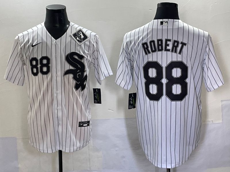 Men 2025 Chicago White Sox #88 Robert White Stripe Game Nike MLB Jersey style 7031